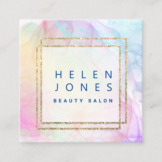 Carte De Visite Carré éclaboussure d'aquarelle d'encre (Devant)