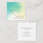 Carte De Visite Carré Éclaboussure jaune turquoise moderne (Devant / Derrière)