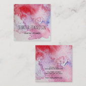 Carte De Visite Carré Éclaboussure moderne d'éclaboussure d'aquarelle de (Devant / Derrière)