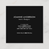 Carte De Visite Carré Éclaboussure turquoise bleue d'aquarelle moderne (Dos)