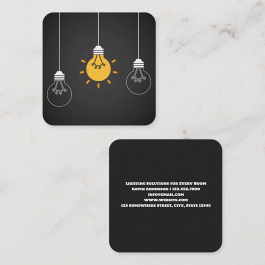 Carte De Visite Carré Éclairage (Devant / Derrière)