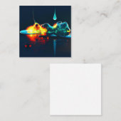 Carte De Visite Carré Éclairage Liquide (Devant / Derrière)