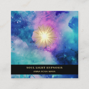 Carte De Visite Carré Éclat curatif cosmique de Sun d'énergie d'étoil