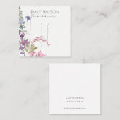 Carte De Visite Carré Écran à cheveux bleu rose Bleu Bell Flora Buna (Devant / Derrière)