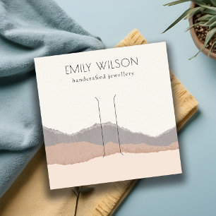 Carte De Visite Carré Écran à cheveux Pastel Blush Kraft Mountain Wair C