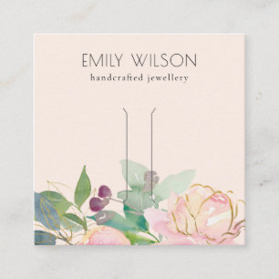 Carte De Visite Carré Écran à poils dorés rose rose rose or