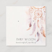 Carte De Visite Carré Écran Chic Boho Dreamcatcher Aquarelle (Devant)
