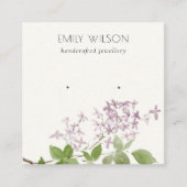 Carte De Visite Carré Écran Chic Lilac Aquarelle Flore (Devant)