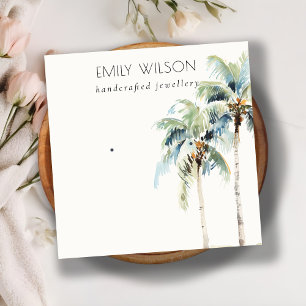 Carte De Visite Carré Écran Chic Tropical Coastal Palm Tree