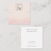 Carte De Visite Carré Écran couleur Parties scintillant rose brillant (Devant / Derrière)