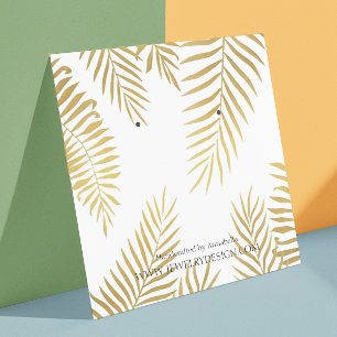 Carte De Visite Carré Écran de bijoux à feuilles d'or sur mesure