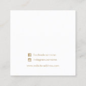 Carte De Visite Carré Écran de bijoux à oreilles florales noires (Dos)