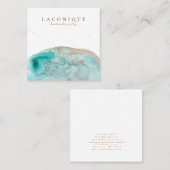 Carte De Visite Carré Écran de bijoux | | Bleu | Aquarelle (Devant / Derrière)