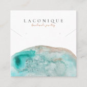 Carte De Visite Carré Écran de bijoux | | Bleu | Aquarelle (Devant)