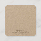 Carte De Visite Carré Écran de bijoux | Boucles de bijoux | Kraft (Dos)
