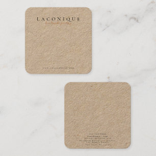 Carte De Visite Carré Écran de bijoux   Boucles de bijoux   Kraft