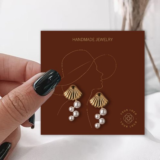 Carte De Visite Carré Écran de bijoux Lady en terre cuite