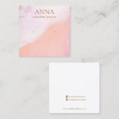 Carte De Visite Carré Écran de bijoux Peach Pink Beach (Devant / Derrière)