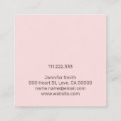 Carte De Visite Carré Écran de bijoux Pois rose pastel (Dos)