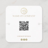 Carte De Visite Carré Écran de bracelet moderne avec code QR et logo (Dos)