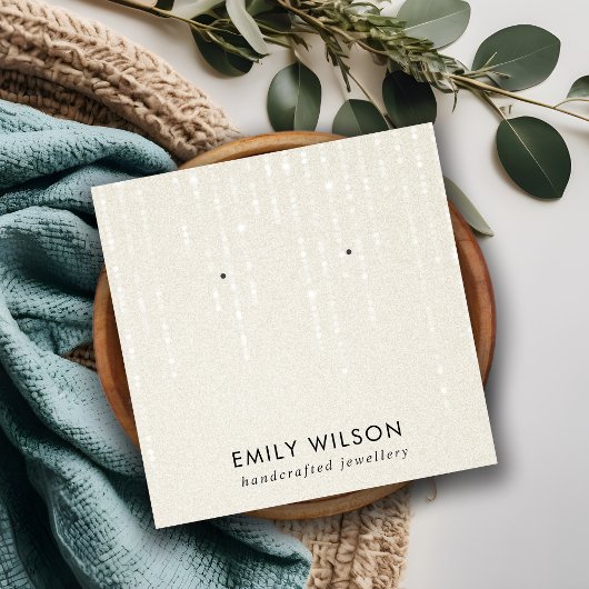 CARTE DE VISITE CARRÉ ÉCRAN DE CHAÎNE BLANC PEARL STUD EARRING