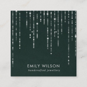 CARTE DE VISITE CARRÉ ÉCRAN DE CHAÎNE DE VELVET VERT ÉCLAIRÉ ÉCRAN DE RE