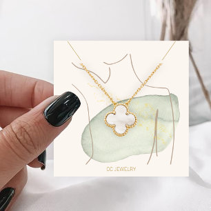 Carte De Visite Carré Écran de collier à bijoux Lady