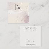 Carte De Visite Carré Écran de collier Abstrait Gold Purple Logo (Devant / Derrière)