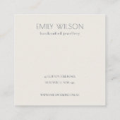 Carte De Visite Carré Écran de collier de logo floral jaune mignonne (Dos)