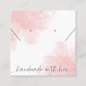 Carte De Visite Carré Écran de collier de logo rose esthétique (Devant)