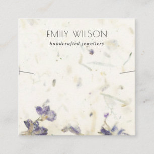 Carte De Visite Carré Écran de collier de texture de papier artisanal fl