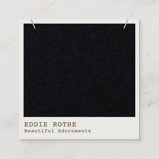 Carte De Visite Carré Écran de collier Kraft noir moderne (Devant)