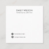 CARTE DE VISITE CARRÉ ÉCRAN DE COLONNE FLORALE ROSE BLEU ROSE (Dos)