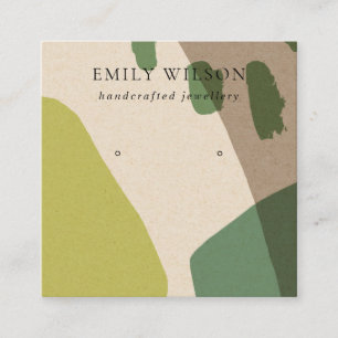 CARTE DE VISITE CARRÉ ÉCRAN DE REPRODUCTION DE L'ART KRA VERT EN LIME A