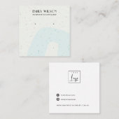 CARTE DE VISITE CARRÉ ÉCRAN DE RESTAURATION DE L'ÉTUDE BLEUE CÉRAMIQUE A (Devant / Derrière)