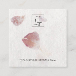 CARTE DE VISITE CARRÉ ÉCRAN DE RESTAURATION DE PAPIER PINK PETAL FABRIQ