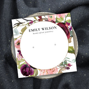 CARTE DE VISITE CARRÉ ÉCRAN DE RESTAURATION FLORALE ROSE DE BURGOUNDY G