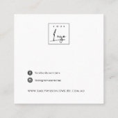 CARTE DE VISITE CARRÉ ÉCRAN DE RESTAURATION FLORALE ROSE JAUNE LILAC (Dos)