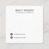 CARTE DE VISITE CARRÉ ÉCRAN D'ERREUR EN CUIR NOIR (Dos)