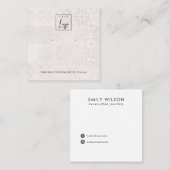 CARTE DE VISITE CARRÉ ÉCRAN D'ÉTUDE DE TEXTURE DU TILE MAROCAIN BLANC (Devant / Derrière)