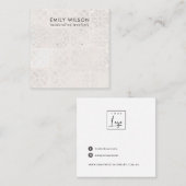 CARTE DE VISITE CARRÉ ÉCRAN D'ÉTUDE DE TEXTURE DU TILE MAROCAIN BLANC (Devant / Derrière)