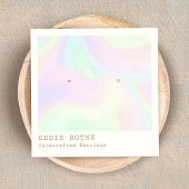 Carte De Visite Carré Écran d'oreille à l'hologramme arc-en-ciel