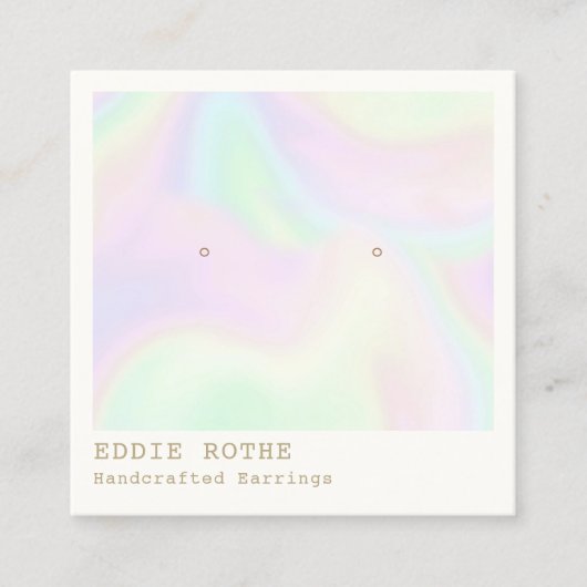 Carte De Visite Carré Écran d'oreille à l'hologramme arc-en-ciel (Devant)
