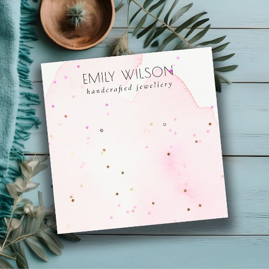 Carte De Visite Carré Écran d'oreille Abstrait Blush Confetti