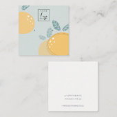 Carte De Visite Carré Écran d'oreille Abstrait citron bleu gras (Devant / Derrière)