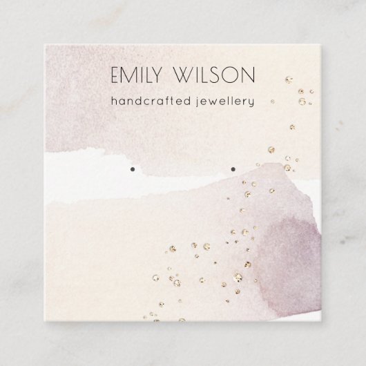 Carte De Visite Carré Écran d'oreille Abstrait Gold Purple (Devant)