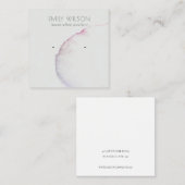 Carte De Visite Carré Écran d'oreille Abstrait gris argenté rose violet (Devant / Derrière)