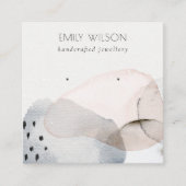 Carte De Visite Carré Écran d'oreille Abstrait rose Aquarelle (Devant)