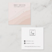 Carte De Visite Carré Écran d'oreille Abstrait rose vif (Devant / Derrière)