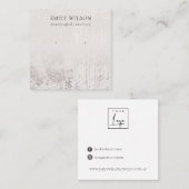 Carte De Visite Carré Écran d'oreille Abstrait Silver Rose Gold Stud  (Devant / Derrière)